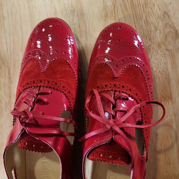 Girotti Italian Suede & Patten Leather Oxford Cutout Size 40 9.5 US - Picture 9 of 9